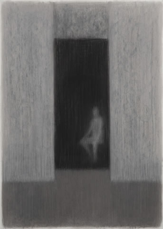 Figure, Sitzende Figur, hell im dunklen Raum,&nbsp;2004

pastello su carta

70 x 50 cm