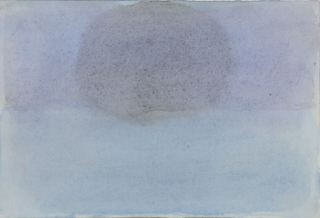 Nature morte, Dunkler Sch&auml;del auf blauem Hintergrund,&nbsp;2001

acquerello su carta

13,5 x 19,5 cm